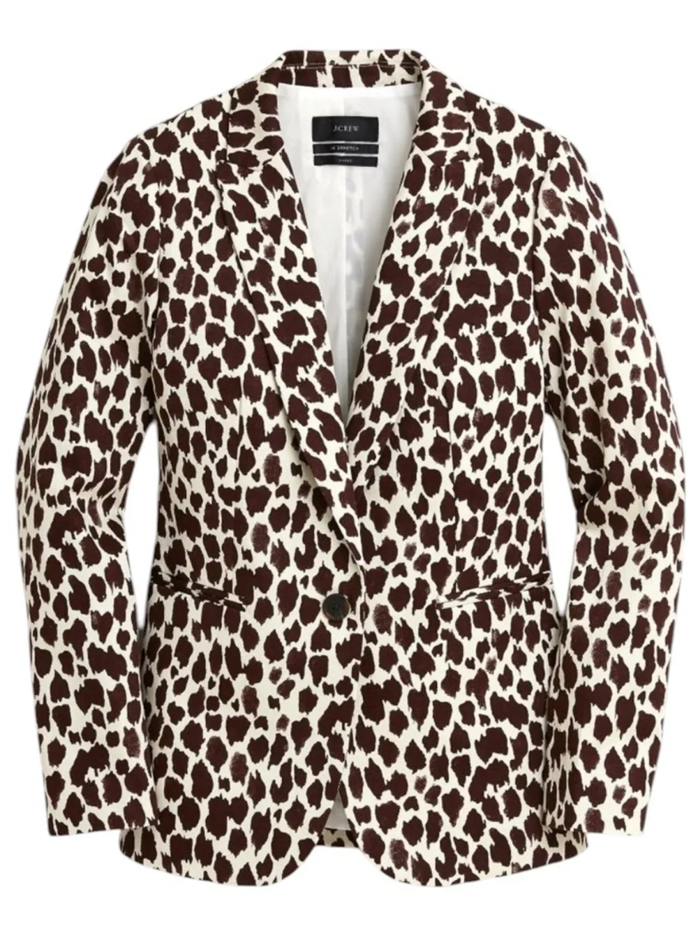 J. Crew Bi Stretch Parke Blazer Giraffe Animal Print NWT Size 0